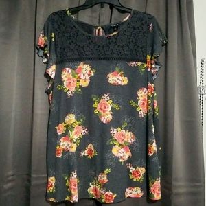Torrid size 2 floral lace blouse